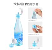 ☆LEC 饮料瓶动物盖子猫熊图案加吸管套装